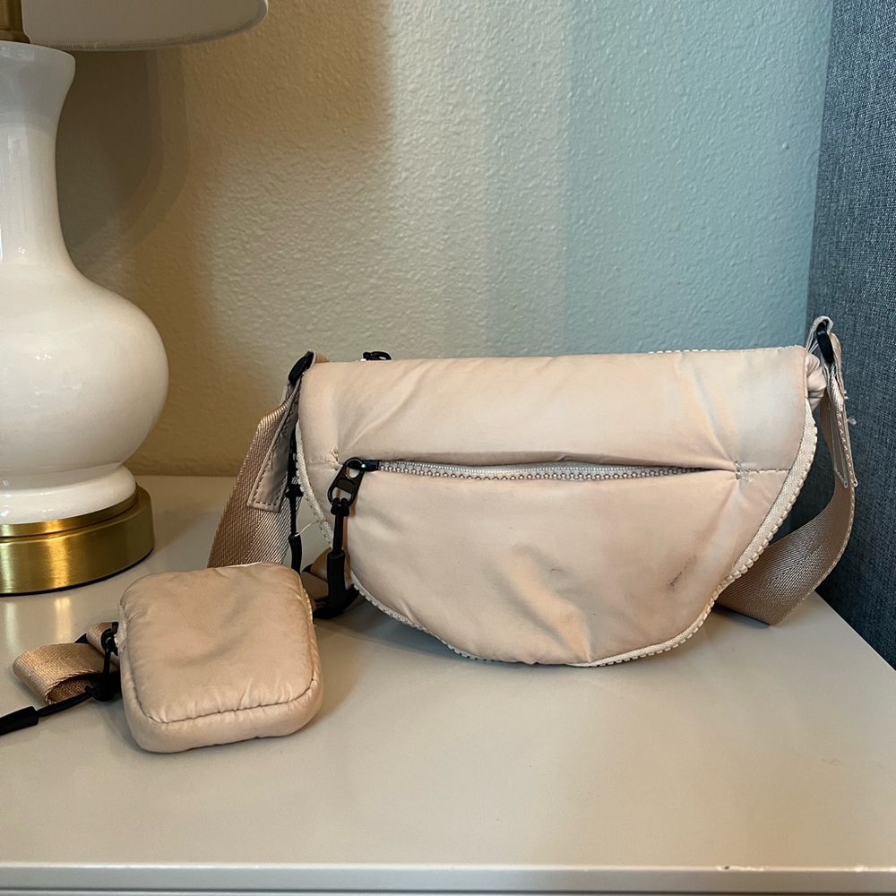 Anthropologie Cream Crossbody Bag